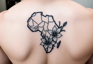 Africa and Zambia with flower tattoo idea