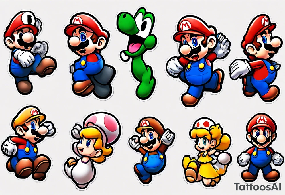 super mario anime tattoo idea