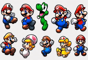super mario anime tattoo idea