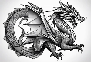 Origami dragon tattoo idea