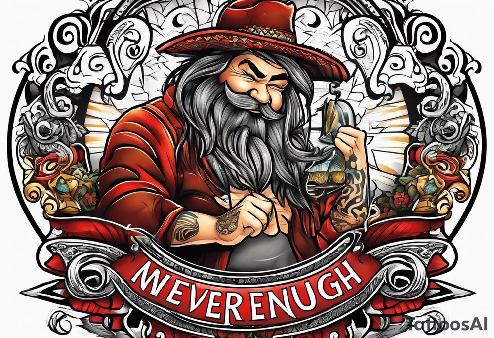 Dumber with writing text : never enough tattoo idea