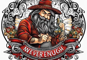 Dumber with writing text : never enough tattoo idea