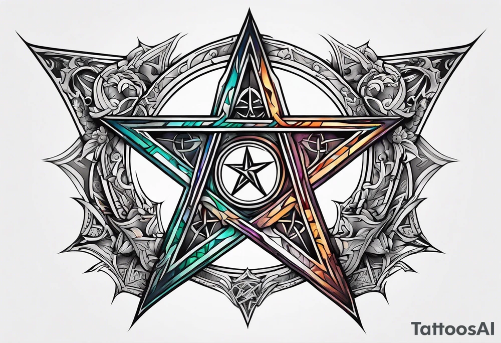 pentagram upsidedown cross tattoo idea