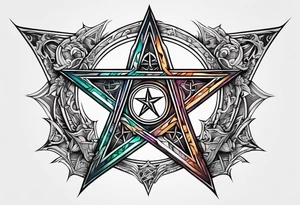 pentagram upsidedown cross tattoo idea