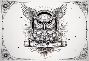 Eule 
 Sonne mit dem Schriftzug Sapere Aude tattoo idea