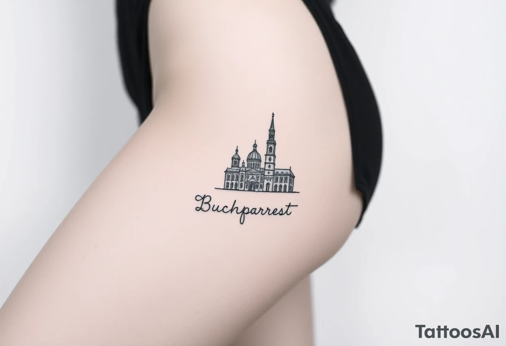 Bucharest, with name underneath tattoo idea