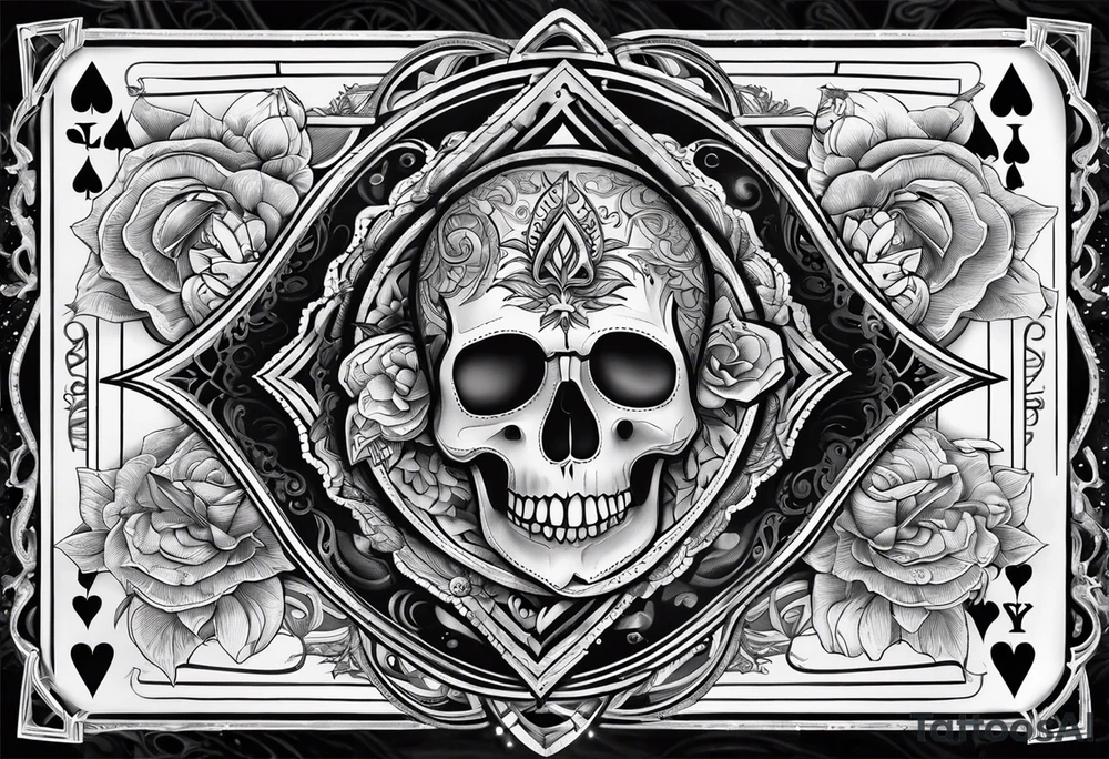 “Timafer” words with deck of cards and magic tattoo idea