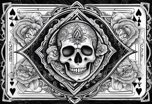 “Timafer” words with deck of cards and magic tattoo idea