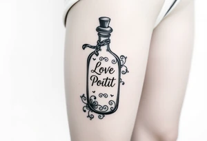 Love potion bottle tattoo idea