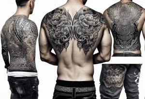 upper back tattoo that represent martial art tattoo idea