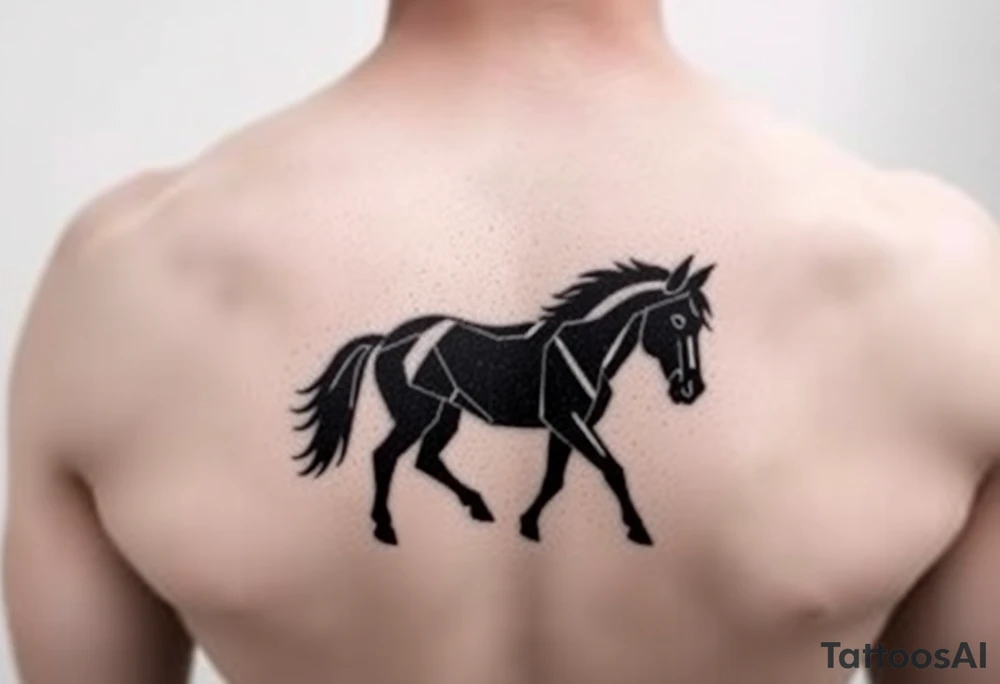 horse silhouette tattoo idea