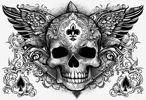 the word ace on the neck with black filled in reverse tattoo idea
