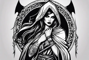 lady grim reaper tattoo idea