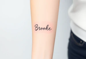 The name, Brooke with makeup brush tattoo idea