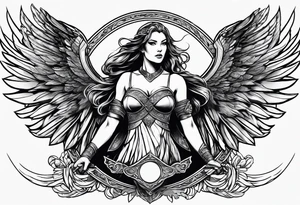a Valkyrie in flight tattoo idea
