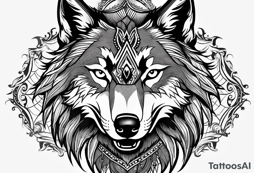 Sexy and angry wolf for woman, along left side of woman’s body tattoo idea