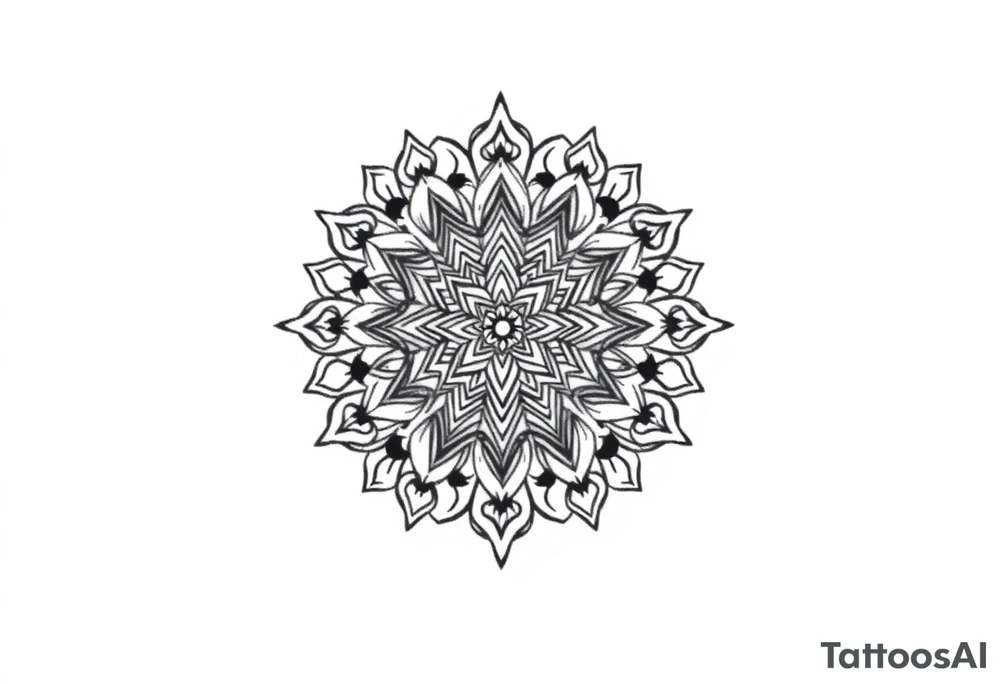 intricate mandala with sacred geometry and cosmic elements tattoo idea