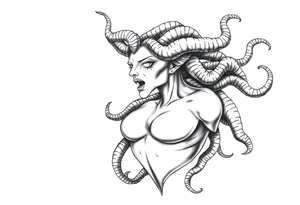 medusa with breasts tattoo idea