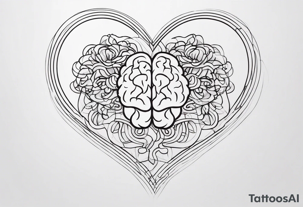 Picture of a heart and brain to represent oneself tattoo idea