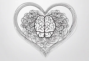 Picture of a heart and brain to represent oneself tattoo idea