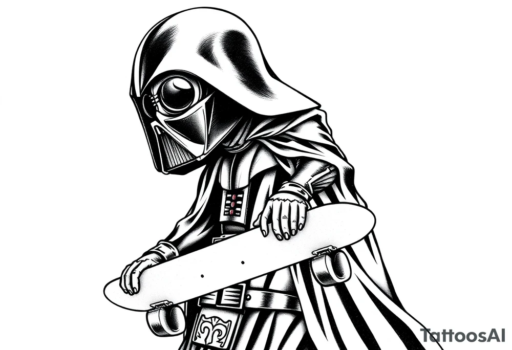 skateboarding Darth Carter, star wars, outdoors, future, memento mori tattoo idea
