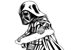 skateboarding Darth Carter, star wars, outdoors, future, memento mori tattoo idea
