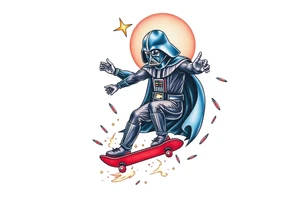 MEMORY TATTOO
Darth Vader skateboarding outdoors, bullets, heaven, star wars>blue and red 
"Darth Carter"
12/29/88-01/06/24 tattoo idea