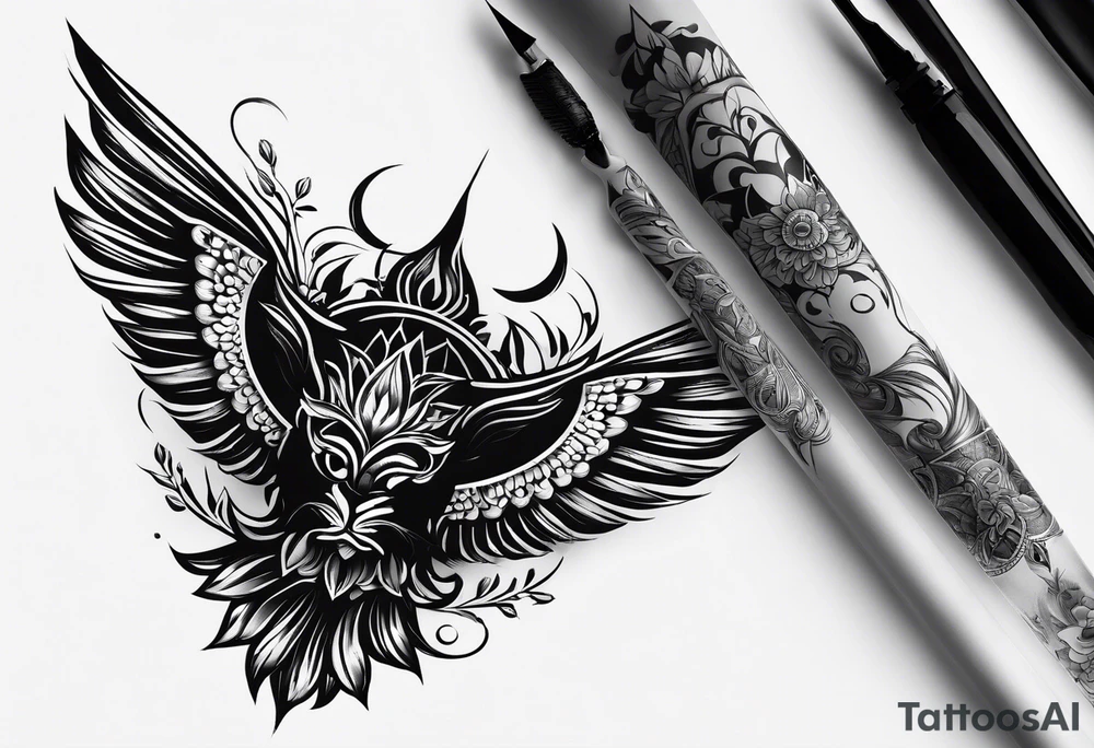 พระแม่มารีดอกบัวนก tattoo idea