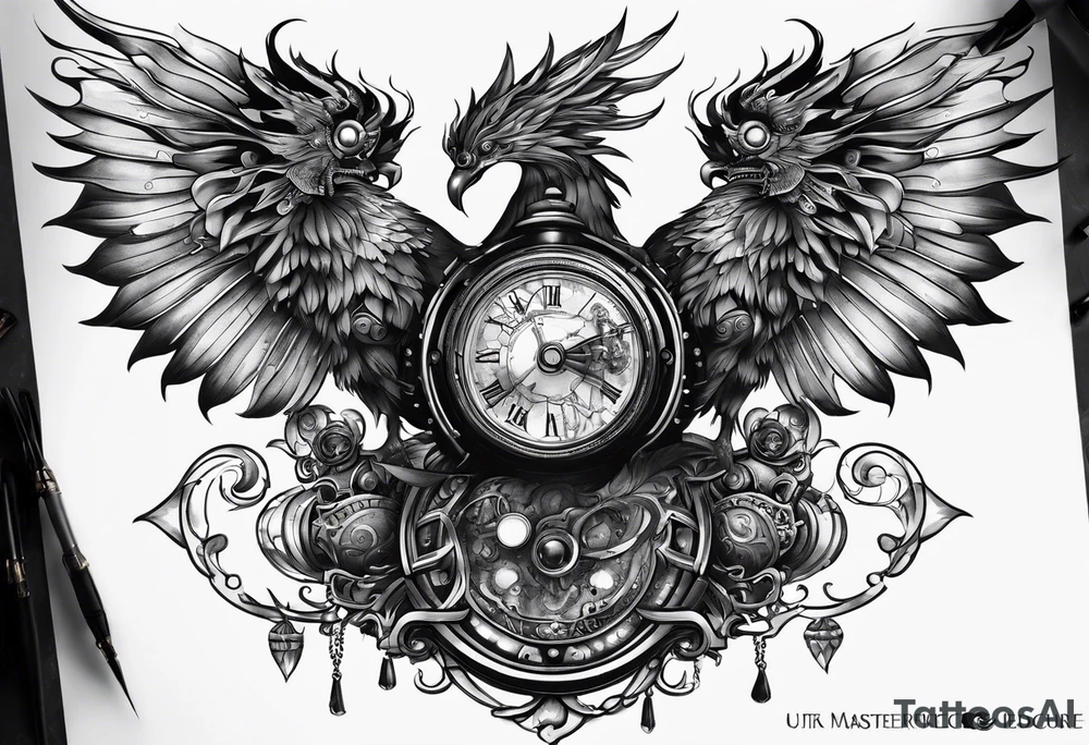 Steampunk chimera tattoo idea