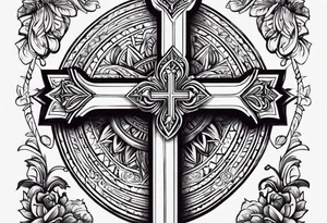 Cross with some wording to it I want in my forearm tattoo idea