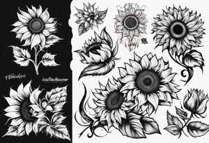 combining E and H with a sunflower tattoo idea
