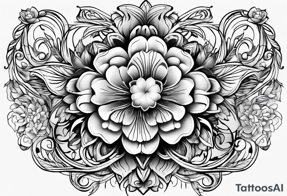 Abstract Chery flovers tattoo idea
