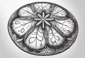 sand dollar 
fine line 
very detailed 
light gray tattoo idea