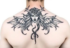 Aquarius theme mysterious screams power elegant and feminine tattoo idea
