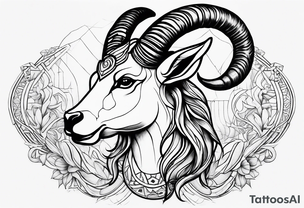 Fineline Capricorn tattoo idea