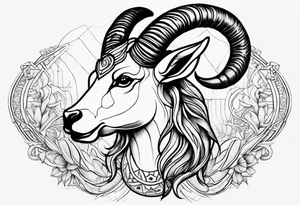 Fineline Capricorn tattoo idea