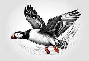 a flying puffin without background  - forarm Tatto tattoo idea