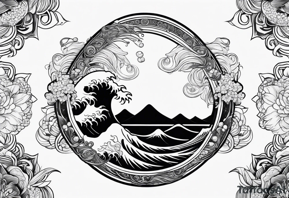 Waves on wrist tattoo idea