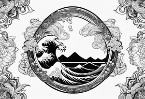 Waves on wrist tattoo idea