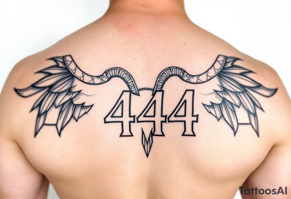 444 in an Aries style tattoo idea