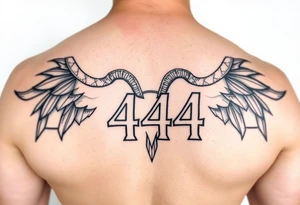 444 in an Aries style tattoo idea