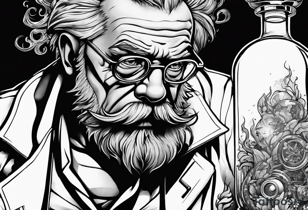 a mad scientist tattoo idea