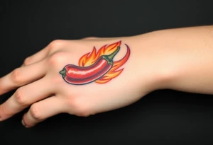 Chili pepper and fire tattoo idea