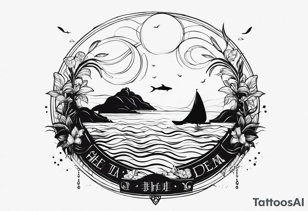 fantasy related, and sea related, with the words: "the sea does not dream of you" tattoo idea
