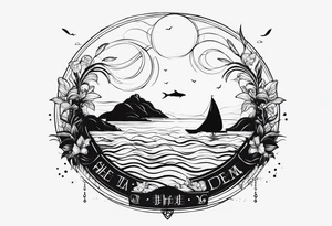 fantasy related, and sea related, with the words: "the sea does not dream of you" tattoo idea