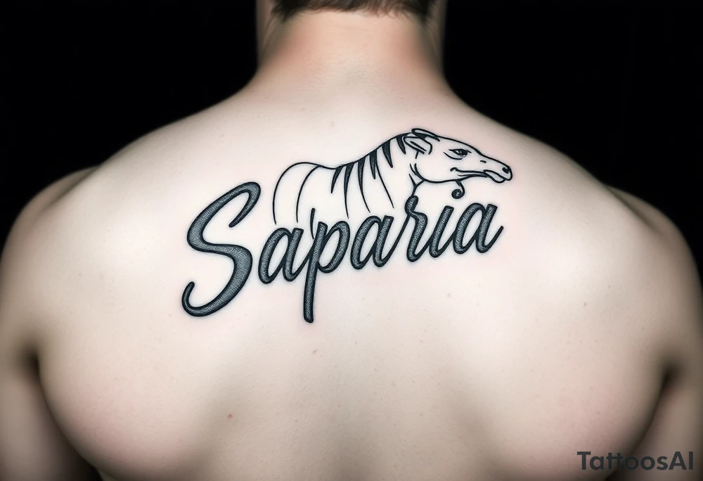 Safarii in cursive tattoo idea