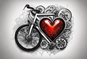 Bicycle gear where heart should be tattoo idea