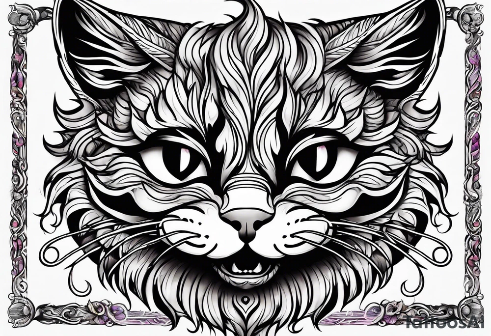 small Cheshire Cat full body tattoo idea