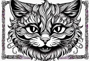small Cheshire Cat full body tattoo idea