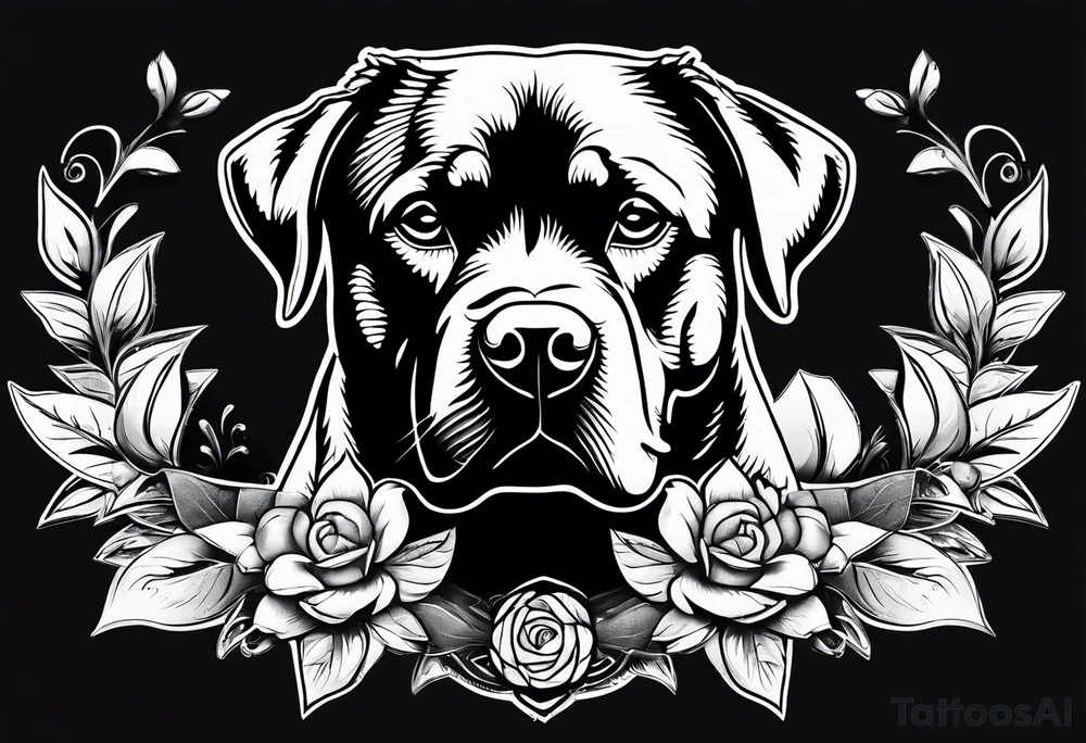 Cool Rottweiler tattoo idea